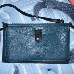 RARE COLOR-WAY Coach Noa Pop Up Messenger Teal/Black